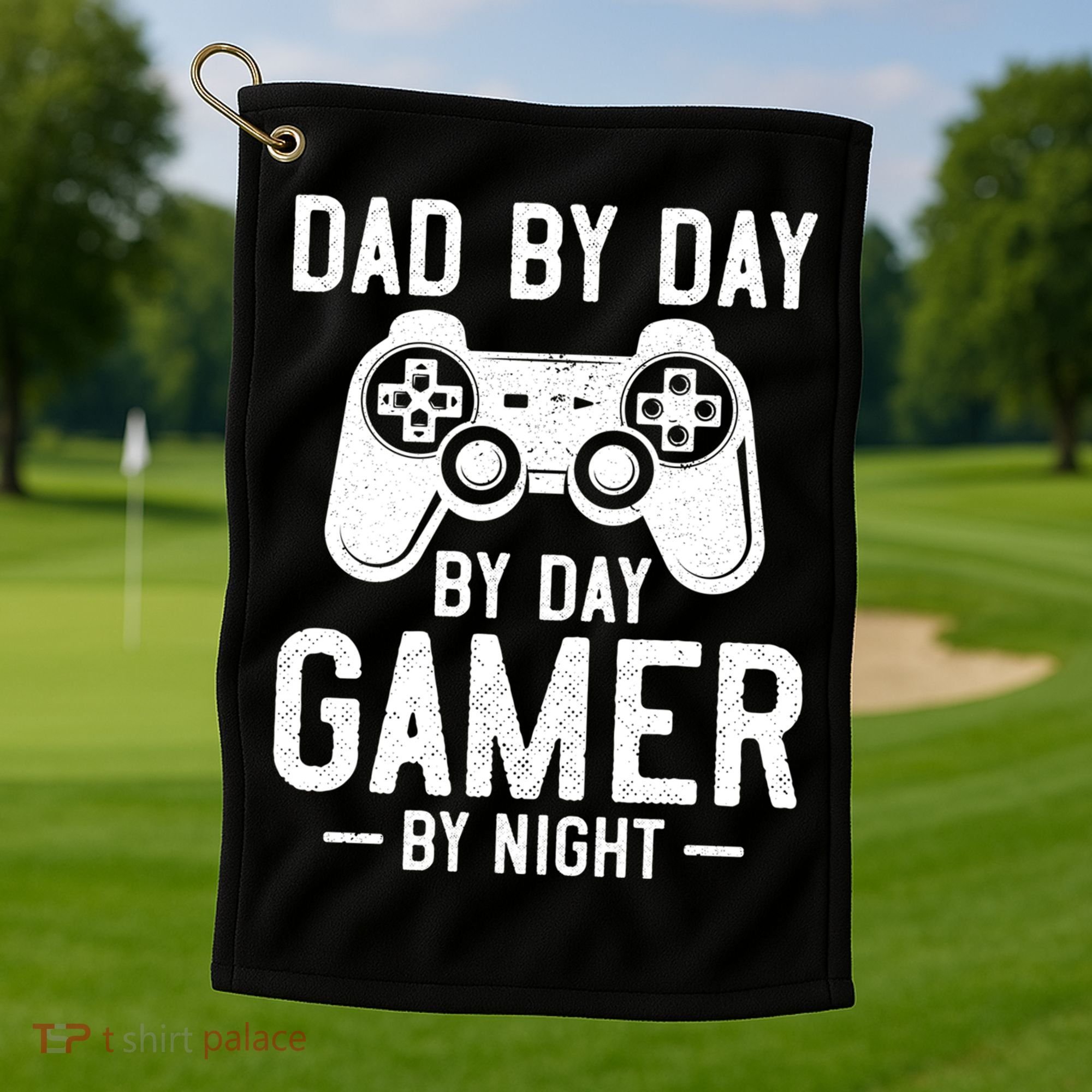 Dad By Day By Day Gamer By Night Gift Golf Towel