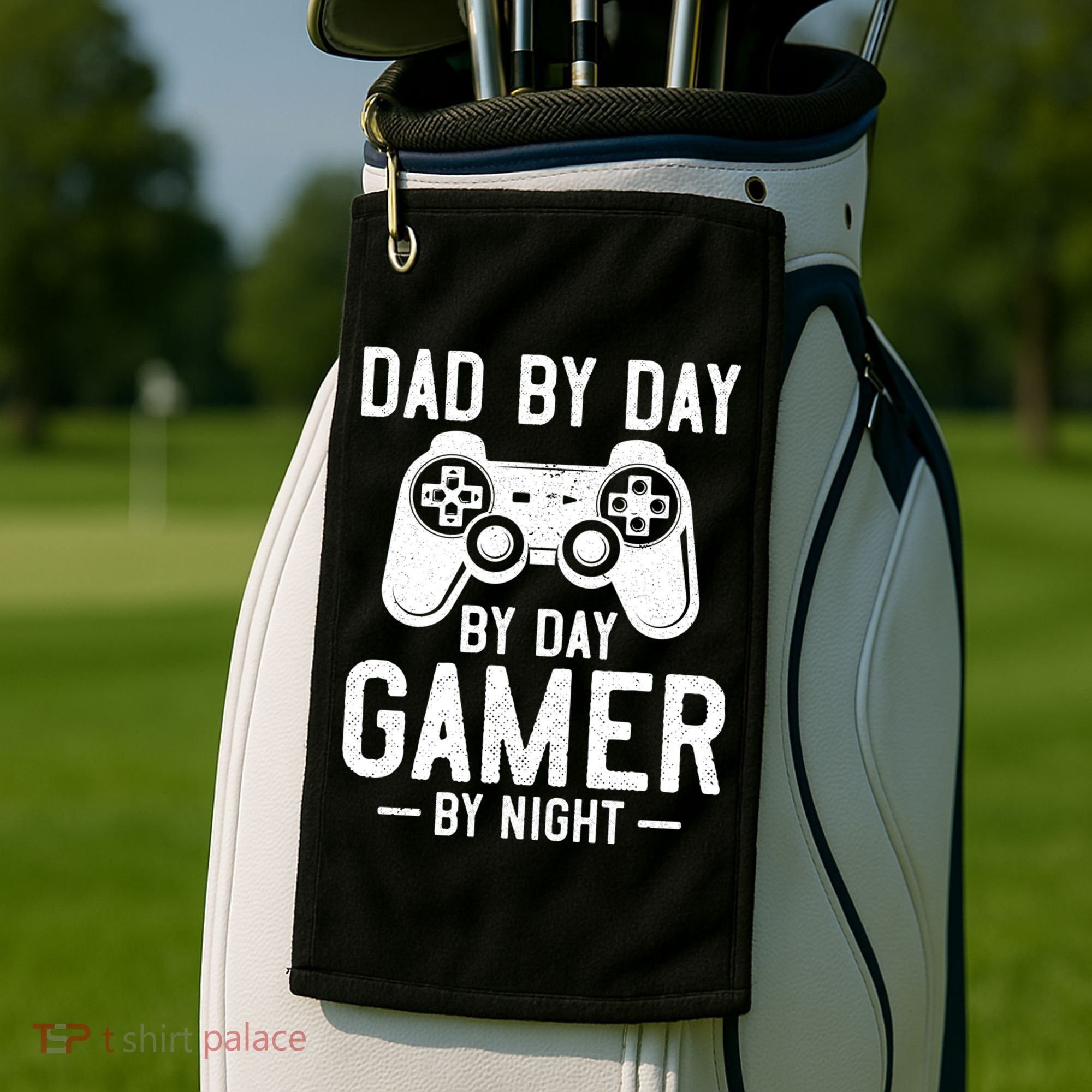 Dad By Day By Day Gamer By Night Gift Golf Towel
