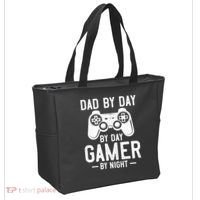 Dad By Day By Day Gamer By Night Gift Tote Bag thumb 2