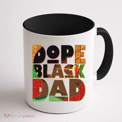 Dope Black Dad Coffee Mug back
