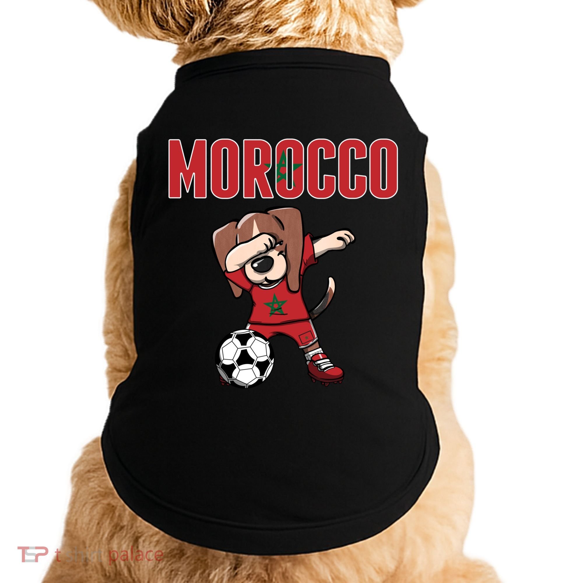 Dabbing Beagle Dog Morocco Soccer Fans Jersey Moroccan Flag Great Gift Doggie Tank