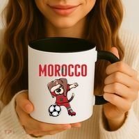 Dabbing Beagle Dog Morocco Soccer Fans Jersey Moroccan Flag Great Gift Coffee Mug thumb 3