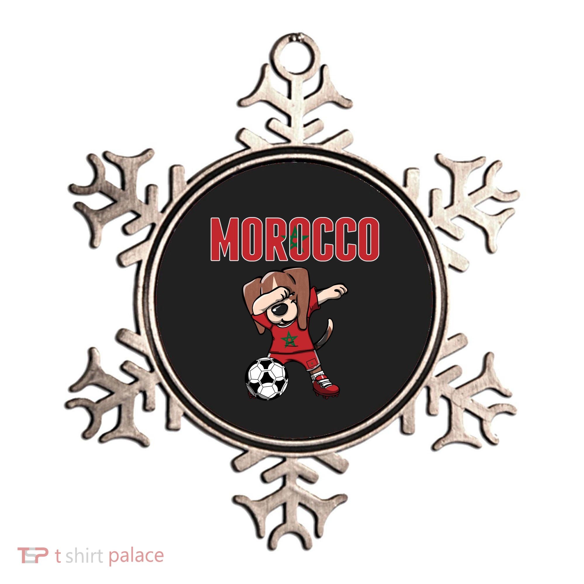 Dabbing Beagle Dog Morocco Soccer Fans Jersey Moroccan Flag Great Gift Ornament