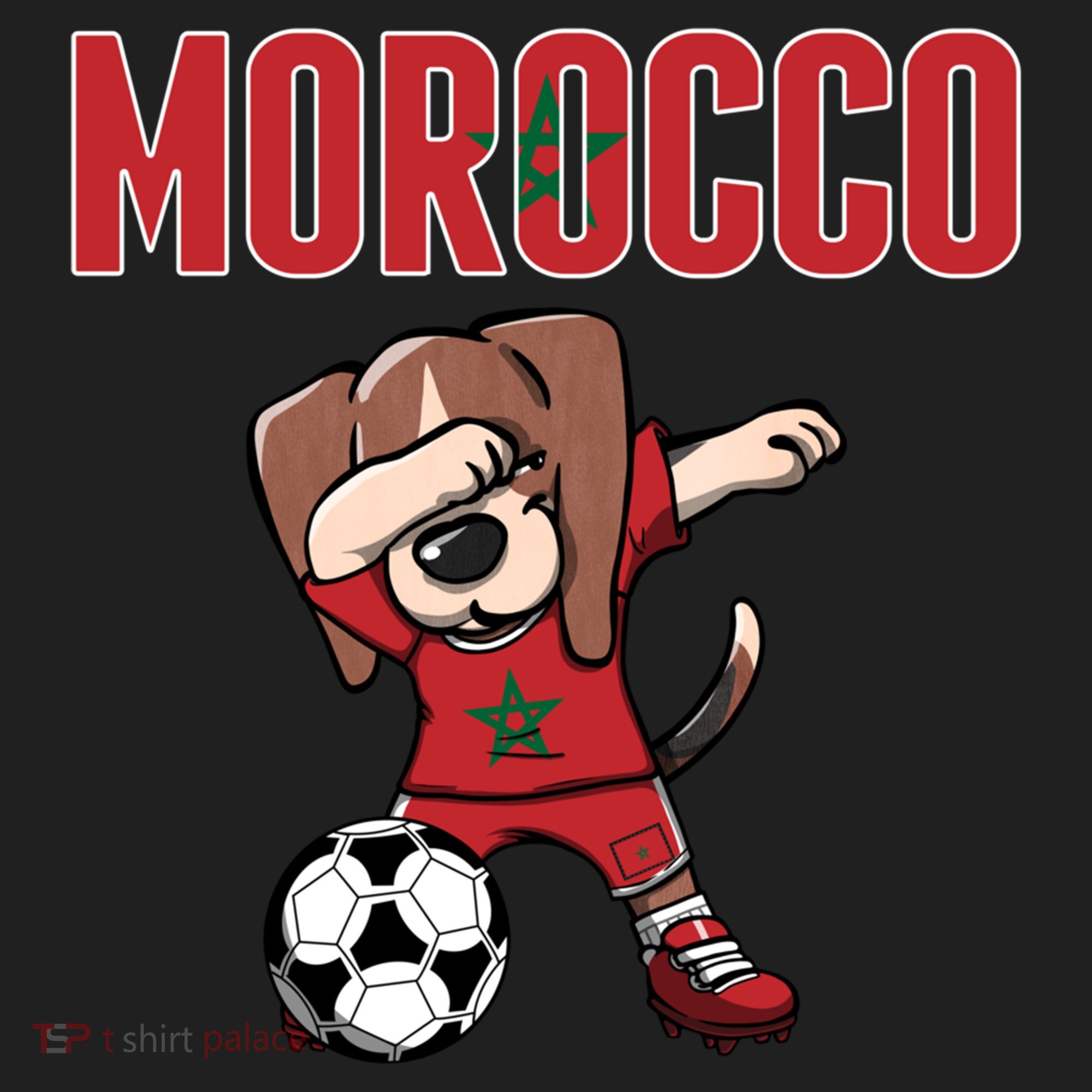 Dabbing Beagle Dog Morocco Soccer Fans Jersey Moroccan Flag Great Gift Hat