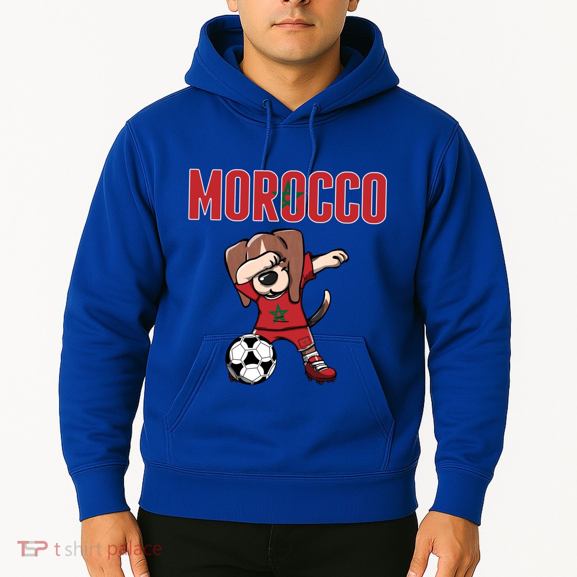 Dabbing Beagle Dog Morocco Soccer Fans Jersey Moroccan Flag Great Gift Hoodie