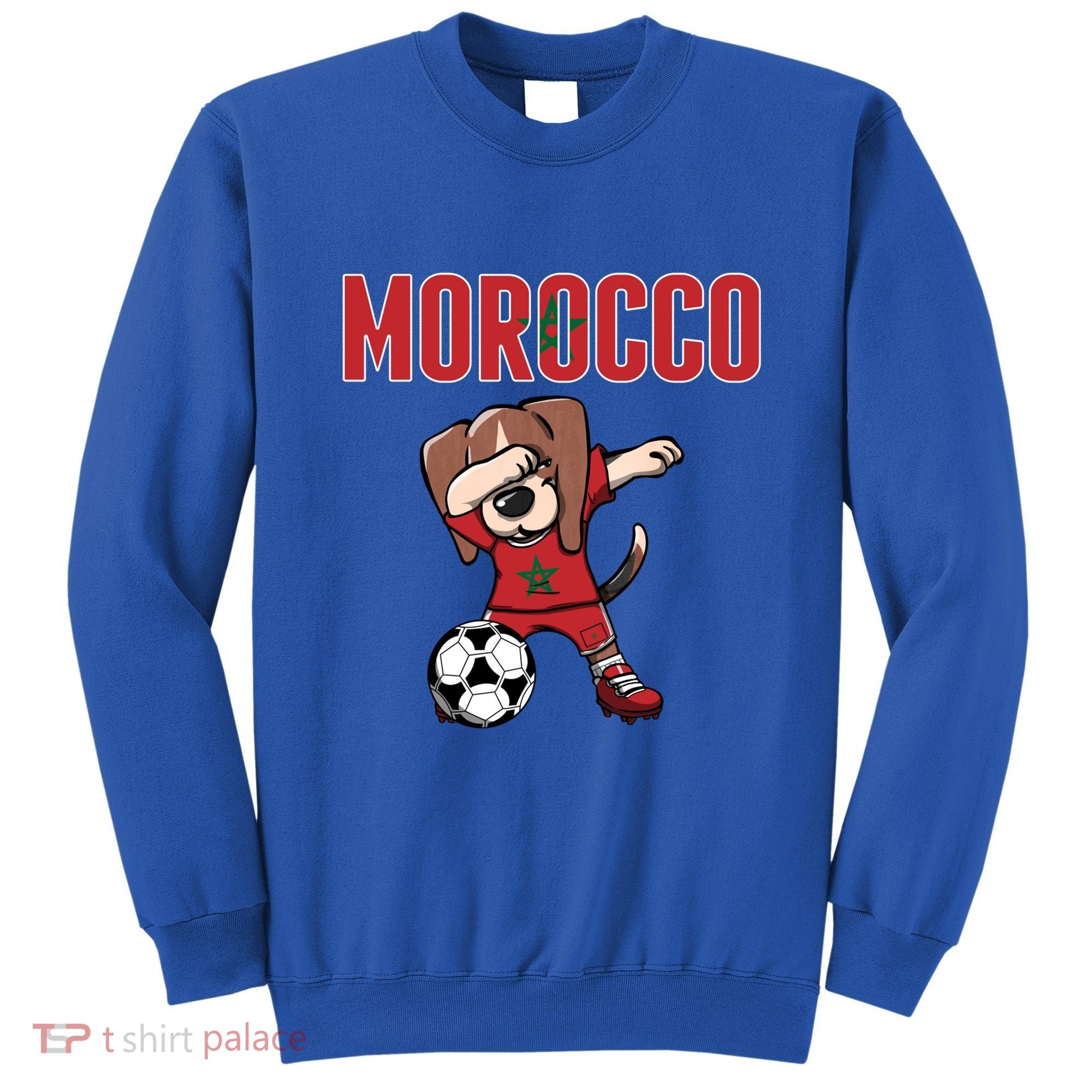 Dabbing Beagle Dog Morocco Soccer Fans Jersey Moroccan Flag Great Gift Sweatshirt