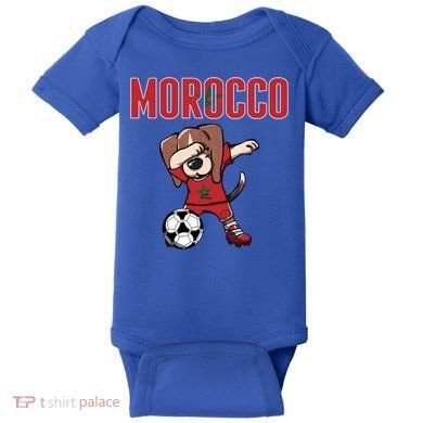 Dabbing Beagle Dog Morocco Soccer Fans Jersey Moroccan Flag Great Gift Baby Bodysuit