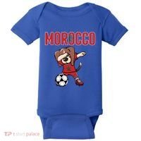 Dabbing Beagle Dog Morocco Soccer Fans Jersey Moroccan Flag Great Gift Baby Bodysuit thumb 0
