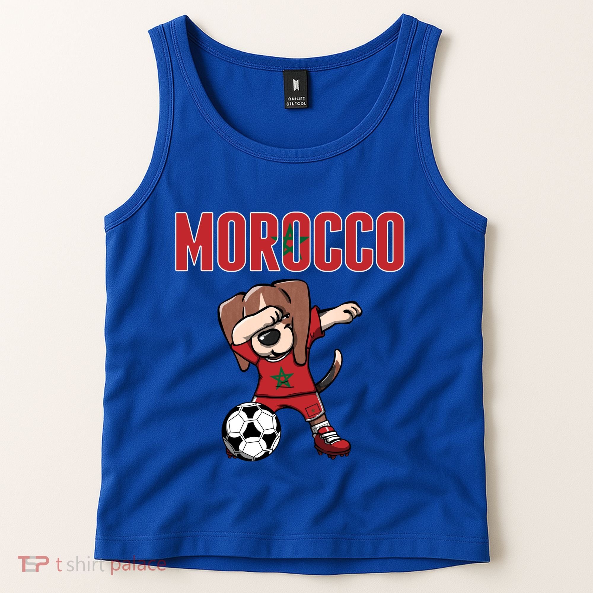 Dabbing Beagle Dog Morocco Soccer Fans Jersey Moroccan Flag Great Gift Tank Top