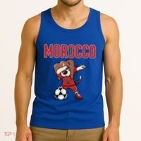 Dabbing Beagle Dog Morocco Soccer Fans Jersey Moroccan Flag Great Gift Tank Top thumb 3