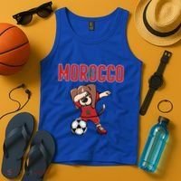 Dabbing Beagle Dog Morocco Soccer Fans Jersey Moroccan Flag Great Gift Tank Top thumb 4