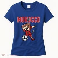 Dabbing Beagle Dog Morocco Soccer Fans Jersey Moroccan Flag Great Gift Women's T-Shirt thumb 0