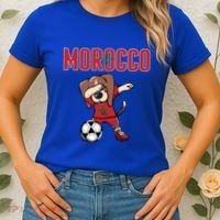 Dabbing Beagle Dog Morocco Soccer Fans Jersey Moroccan Flag Great Gift Women's T-Shirt thumb 2