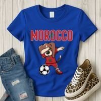 Dabbing Beagle Dog Morocco Soccer Fans Jersey Moroccan Flag Great Gift Women's T-Shirt thumb 3