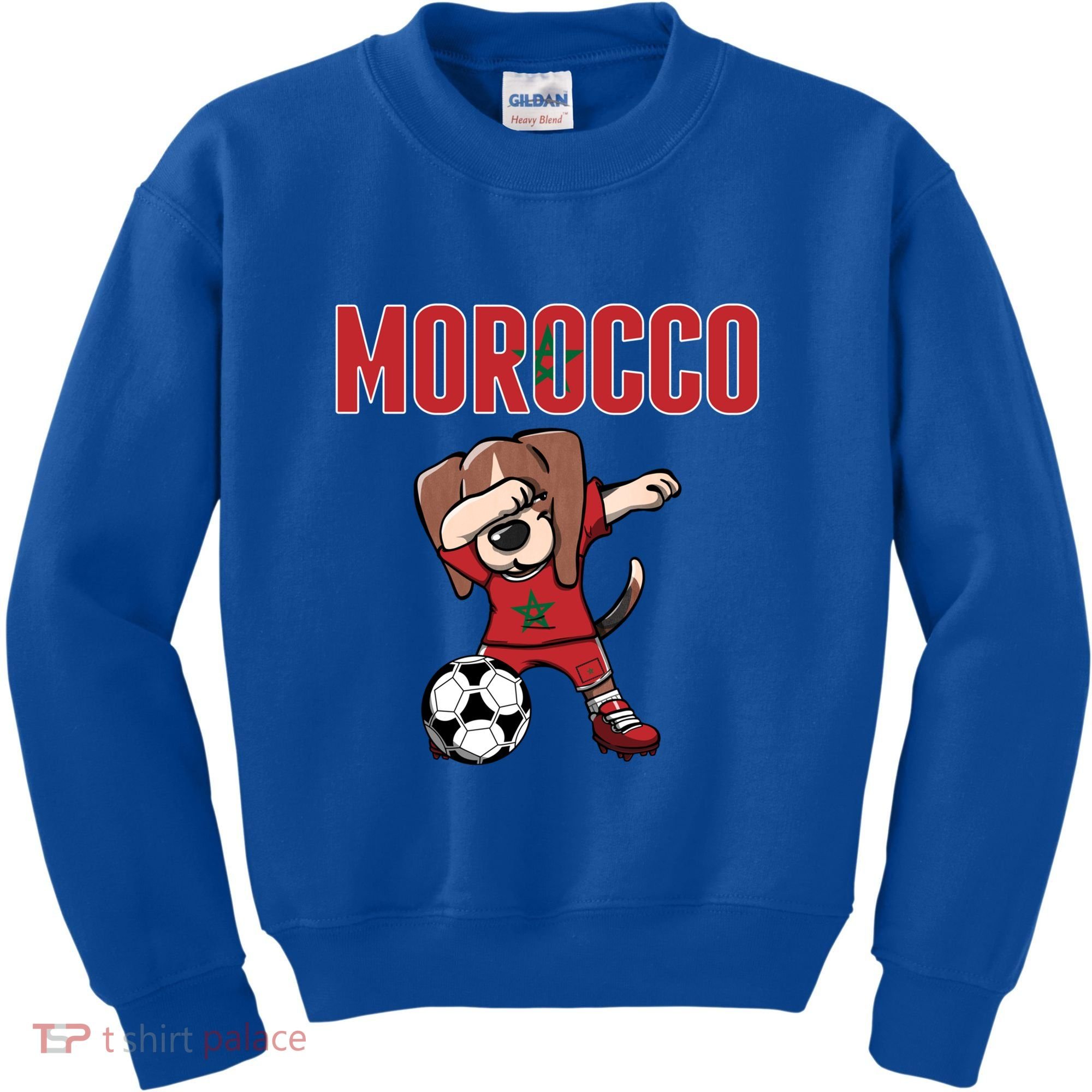 Dabbing Beagle Dog Morocco Soccer Fans Jersey Moroccan Flag Great Gift Kids Sweatshirt