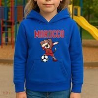 Dabbing Beagle Dog Morocco Soccer Fans Jersey Moroccan Flag Great Gift Kids Hoodie thumb 3