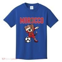 Dabbing Beagle Dog Morocco Soccer Fans Jersey Moroccan Flag Great Gift Kids T-Shirt thumb 0
