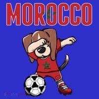 Dabbing Beagle Dog Morocco Soccer Fans Jersey Moroccan Flag Great Gift Kids T-Shirt thumb 4