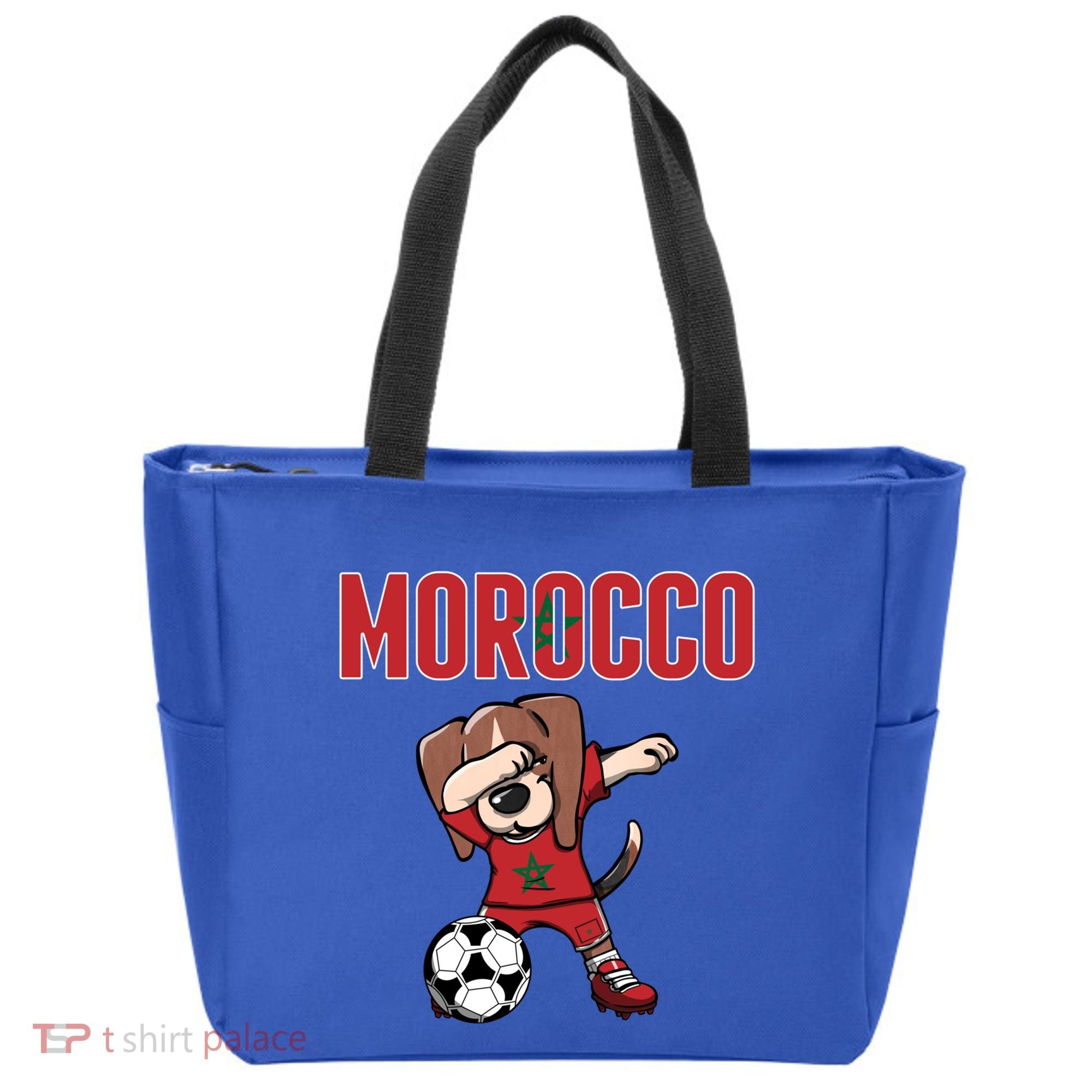 Dabbing Beagle Dog Morocco Soccer Fans Jersey Moroccan Flag Great Gift Tote Bag