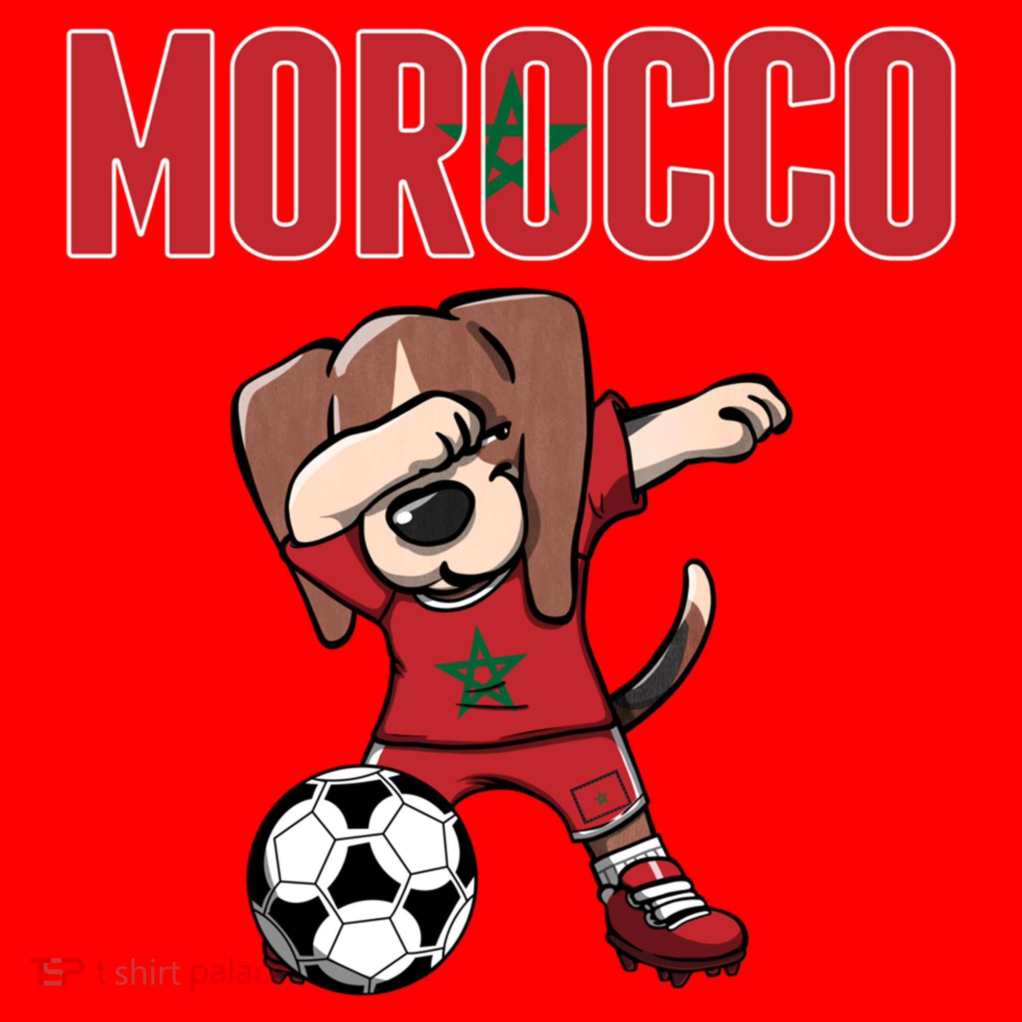 Dabbing Beagle Dog Morocco Soccer Fans Jersey Moroccan Flag Great Gift Santa Hat