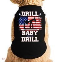 Drill Baby Drill American Flag Oilrig Oilfield Doggie Tank thumb 0