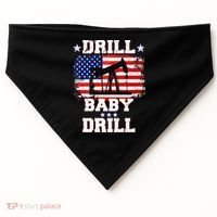 Drill Baby Drill American Flag Oilrig Oilfield USA-Made Doggie Bandana thumb 0