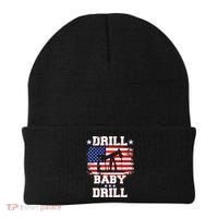 Drill Baby Drill American Flag Oilrig Oilfield Beanie thumb 0