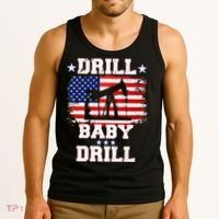Drill Baby Drill American Flag Oilrig Oilfield Tank Top thumb 3