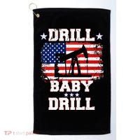 Drill Baby Drill American Flag Oilrig Oilfield Golf Towel thumb 0