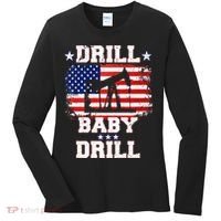 Drill Baby Drill American Flag Oilrig Oilfield Women's Long Sleeve Shirt thumb 0