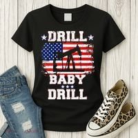 Drill Baby Drill American Flag Oilrig Oilfield Women's T-Shirt thumb 3