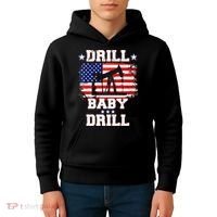 Drill Baby Drill American Flag Oilrig Oilfield Kids Hoodie thumb 4