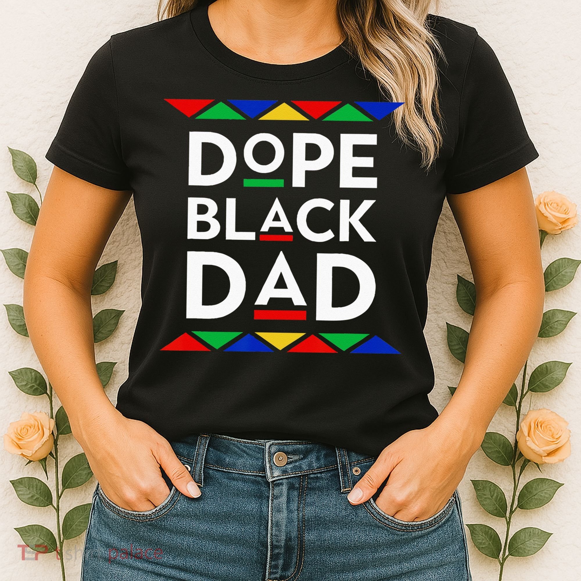 Dope Black Dad Cool Father's Day Gift African American Pride Women's T-Shirt