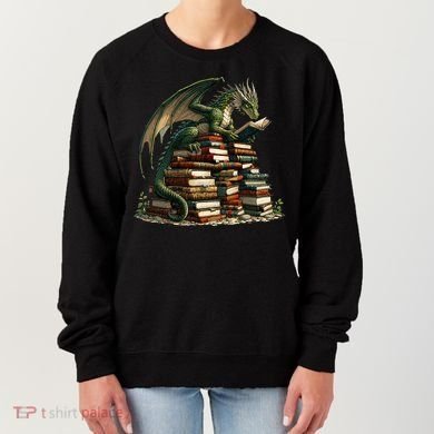 Distressed Bookworm Dragons Reading Book Dragons And Books Women's Sweatshirt