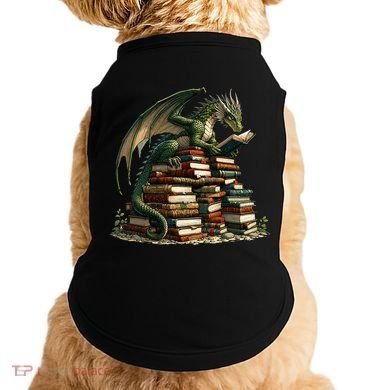 Distressed Bookworm Dragons Reading Book Dragons And Books Doggie Tank