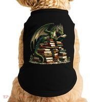 Distressed Bookworm Dragons Reading Book Dragons And Books Doggie Tank thumb 0