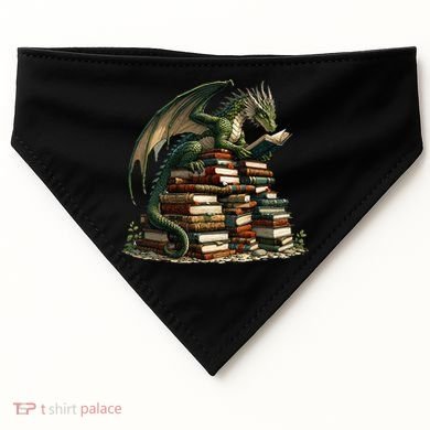 Distressed Bookworm Dragons Reading Book Dragons And Books USA-Made Doggie Bandana