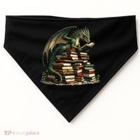 Distressed Bookworm Dragons Reading Book Dragons And Books USA-Made Doggie Bandana thumb 0
