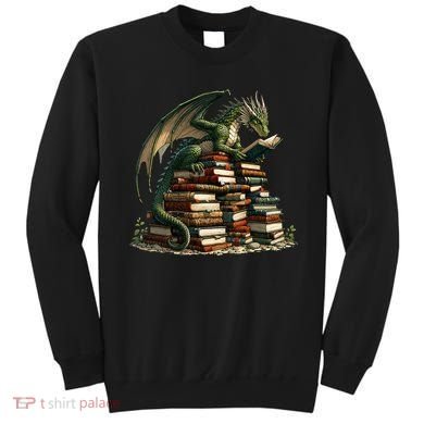 Distressed Bookworm Dragons Reading Book Dragons And Books Sweatshirt