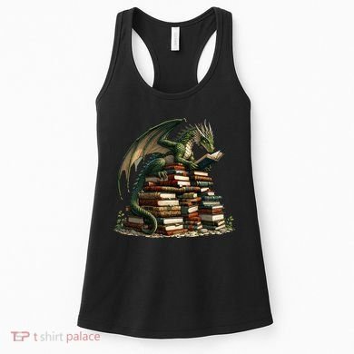 Distressed Bookworm Dragons Reading Book Dragons And Books Women's Tank Top
