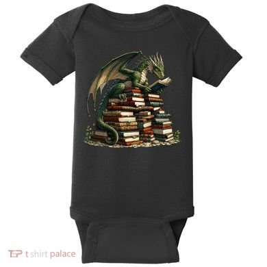 Distressed Bookworm Dragons Reading Book Dragons And Books Baby Bodysuit