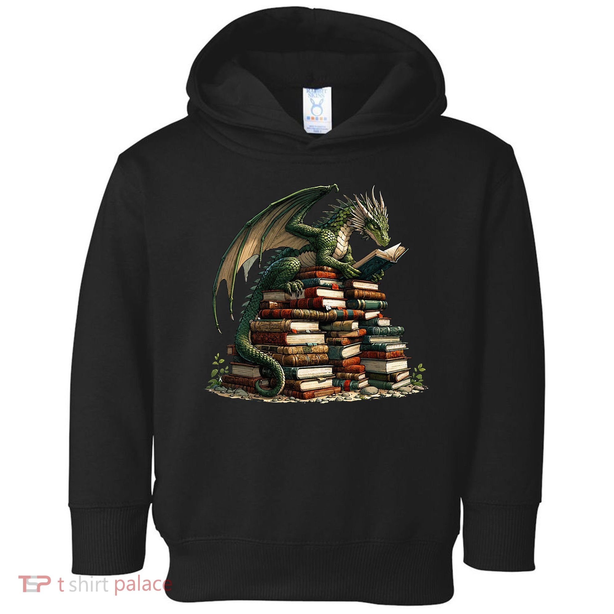 Distressed Bookworm Dragons Reading Book Dragons And Books Toddler Hoodie