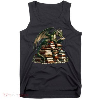 Distressed Bookworm Dragons Reading Book Dragons And Books Tank Top