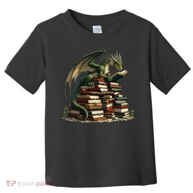 Distressed Bookworm Dragons Reading Book Dragons And Books Toddler T-Shirt