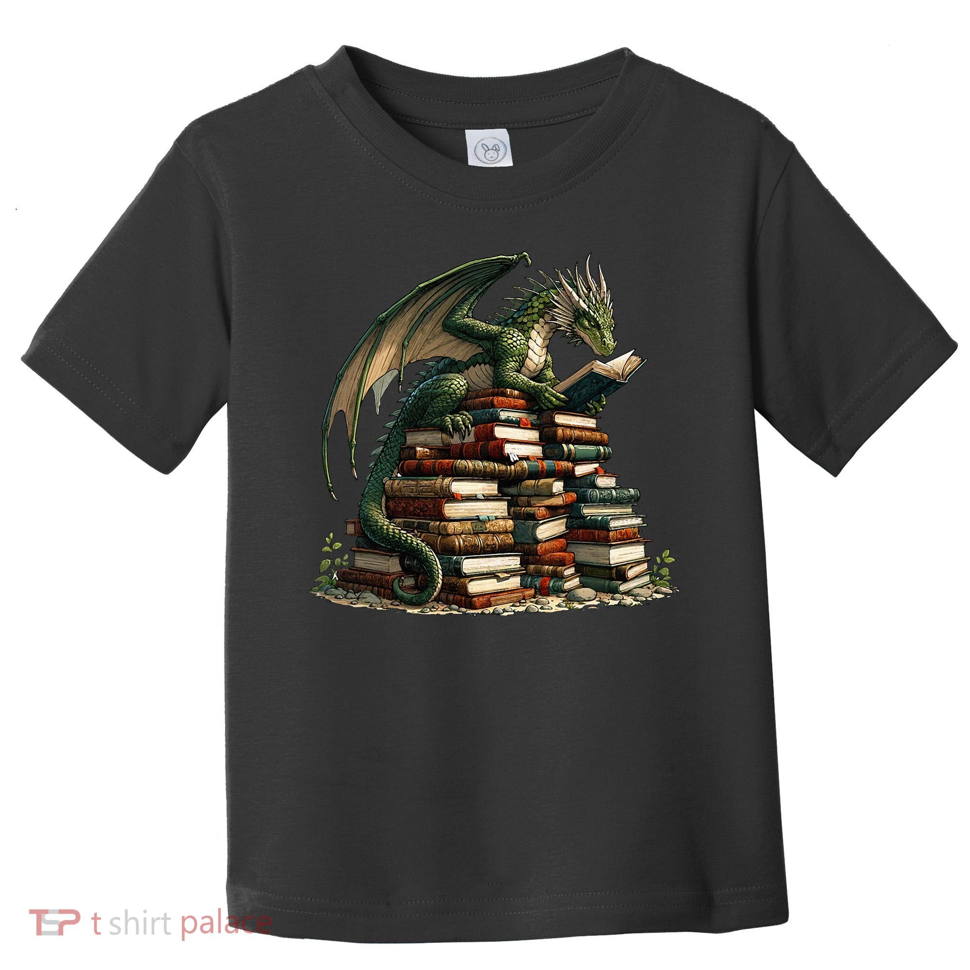 Distressed Bookworm Dragons Reading Book Dragons And Books Toddler T-Shirt