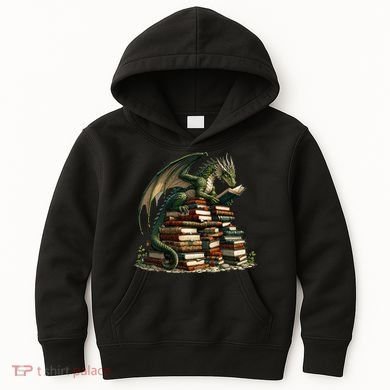 Distressed Bookworm Dragons Reading Book Dragons And Books Kids Hoodie
