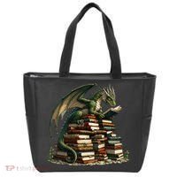 Distressed Bookworm Dragons Reading Book Dragons And Books Tote Bag thumb 0