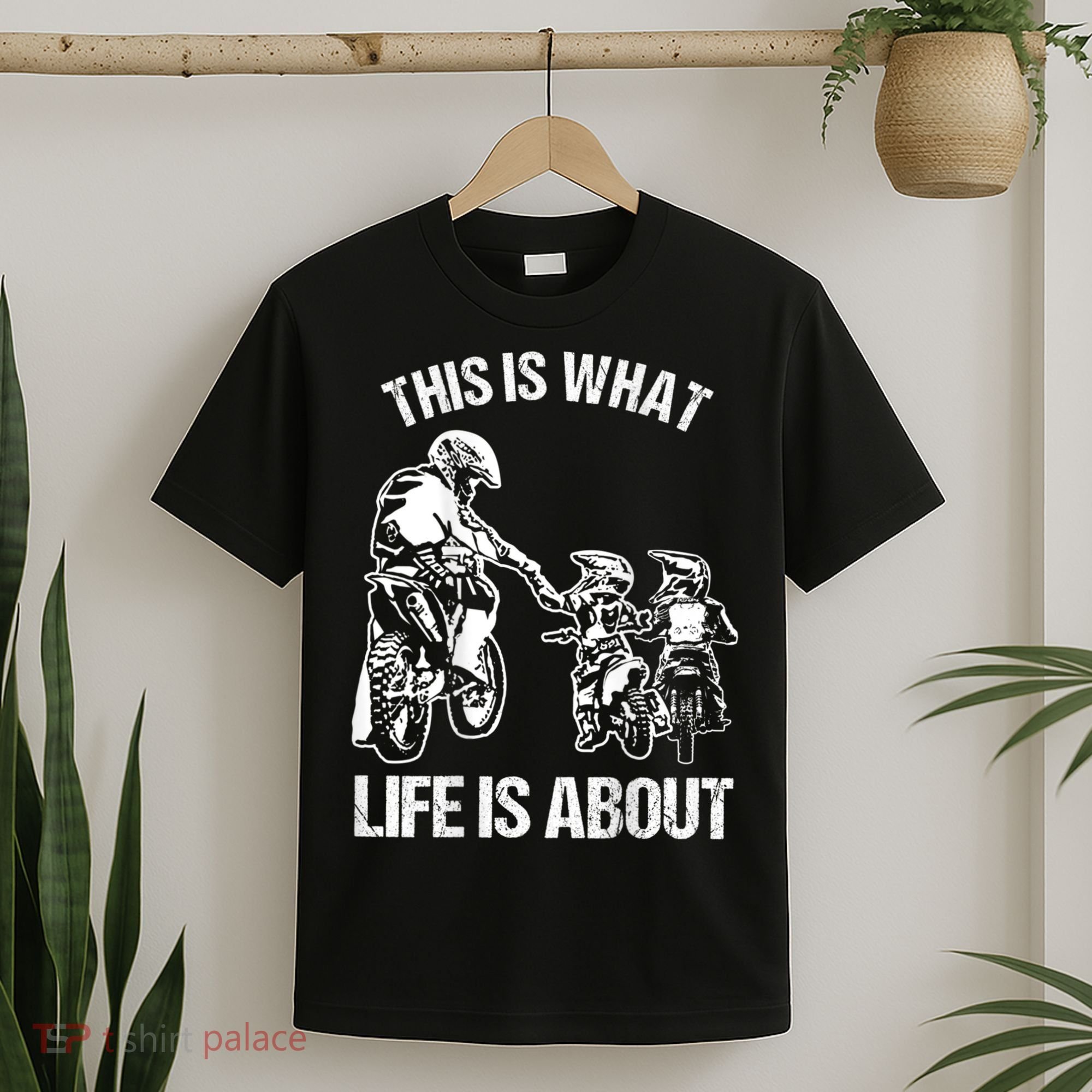 Dirt Bike Dad Motocross Motorcycle FMX Biker Father And Kids T-Shirt
