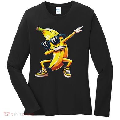 Dab Banana Dancing Dabbing Banana Fruit Meme Women's Long Sleeve Shirt