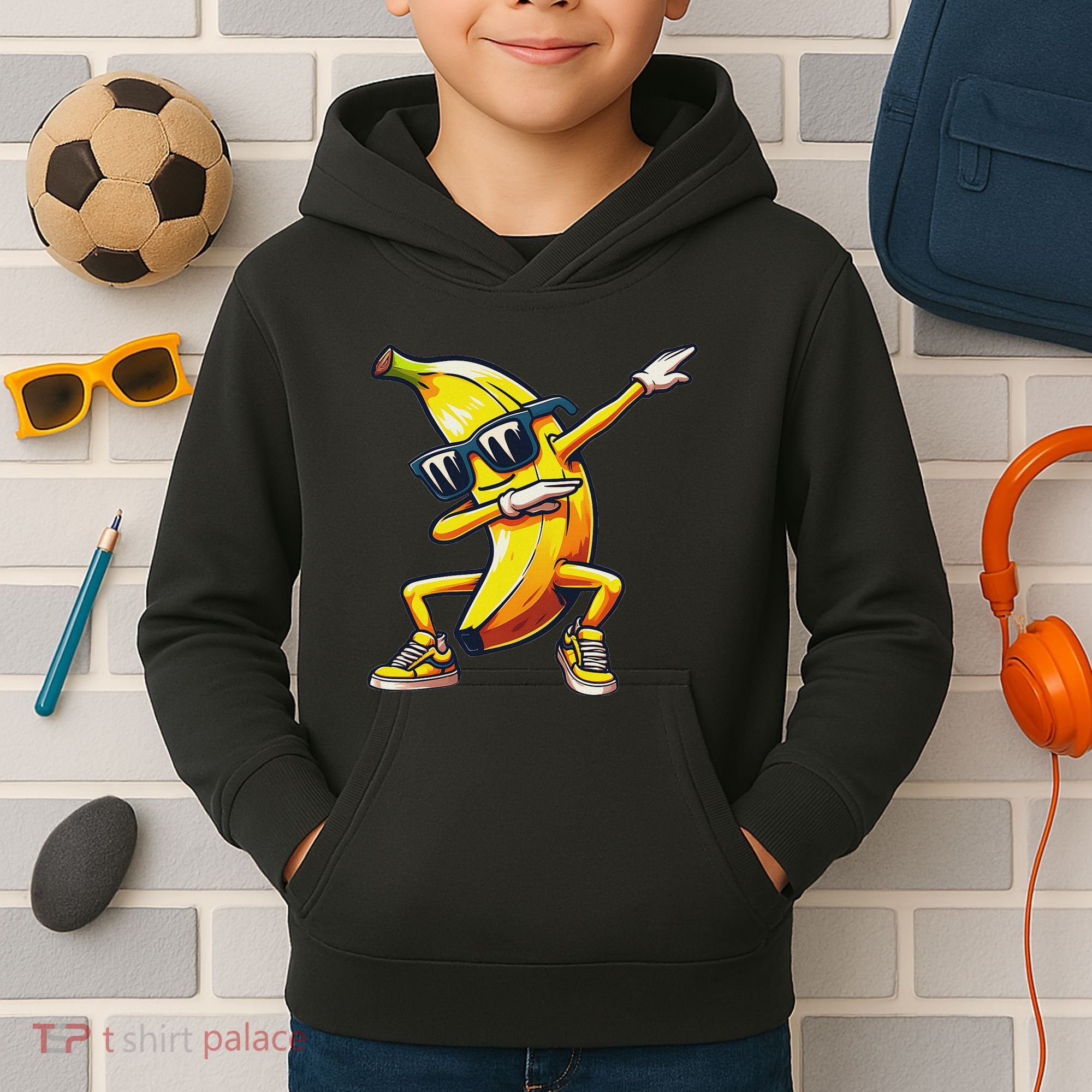 Dab Banana Dancing Dabbing Banana Fruit Meme Kids Hoodie